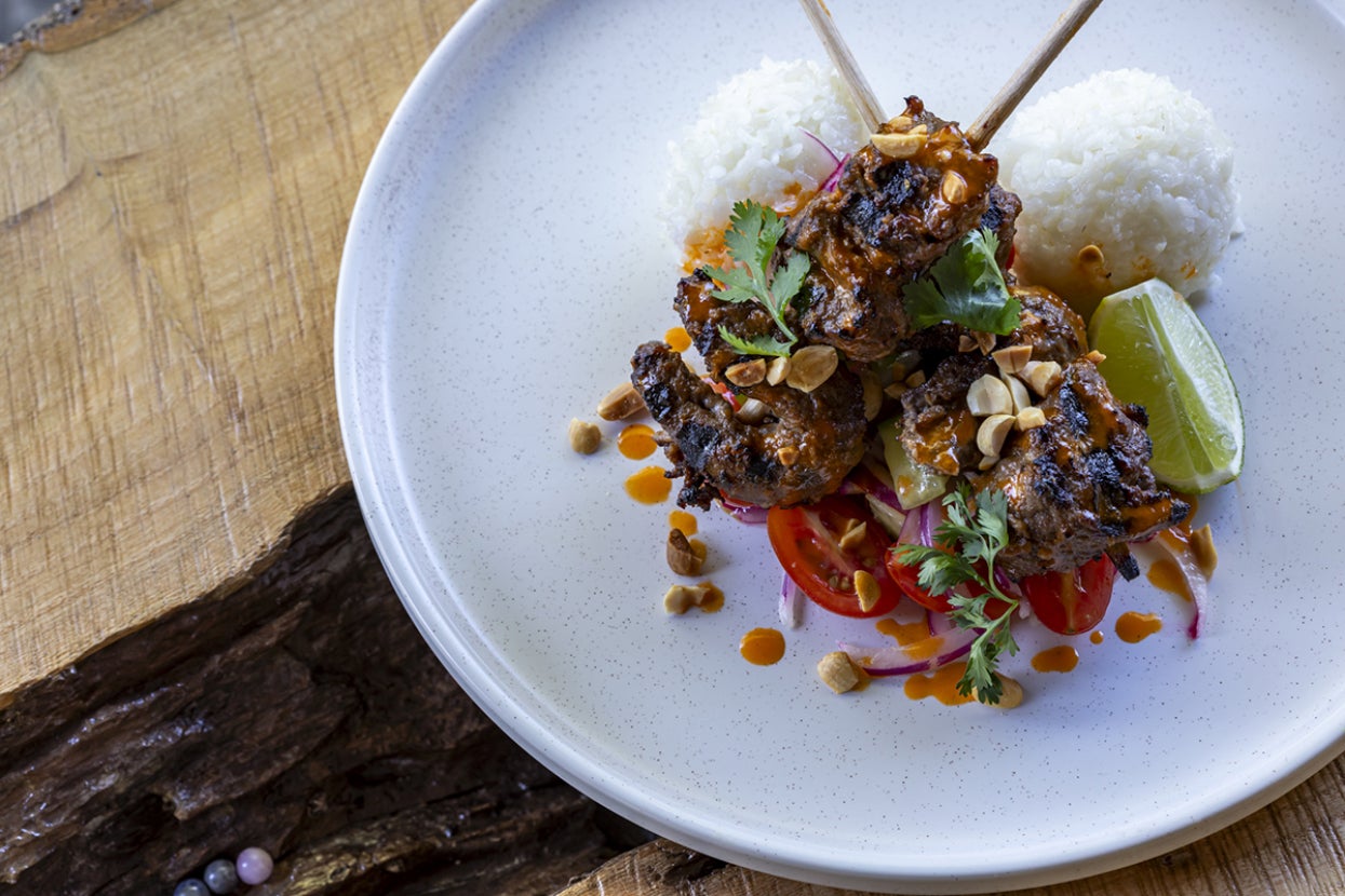 mkutano house skewer with rice