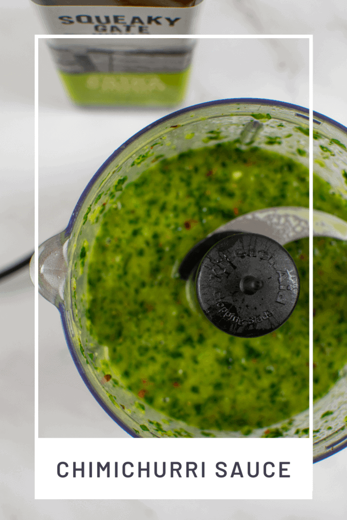 squeaky gate olive oil & chimihcurri in a kitchen aid food processor