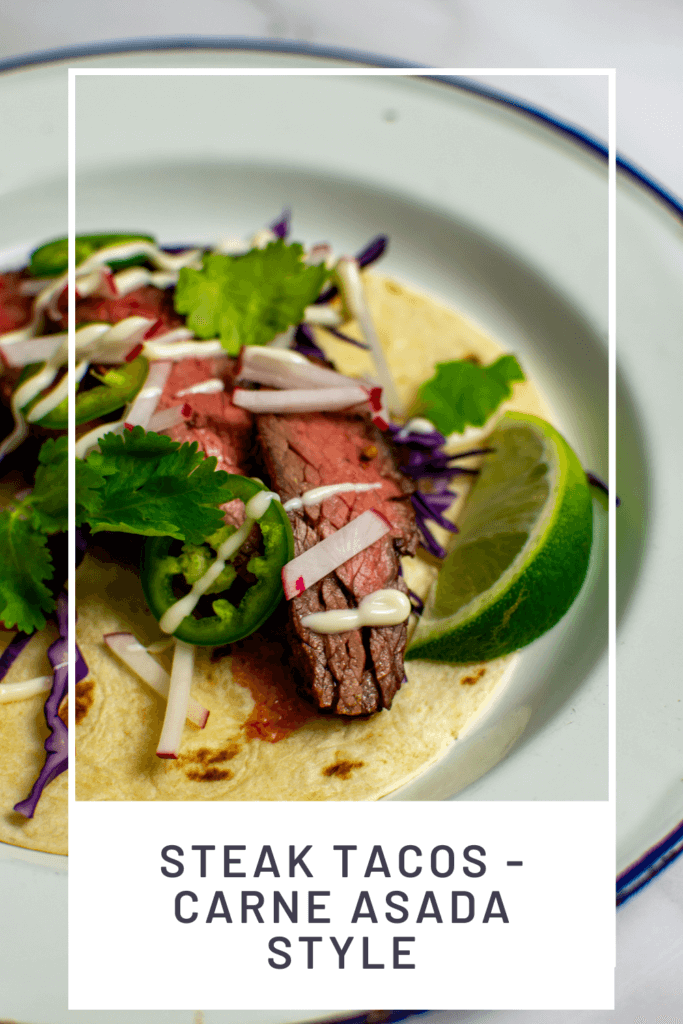 steak taco carne asada style on a plate