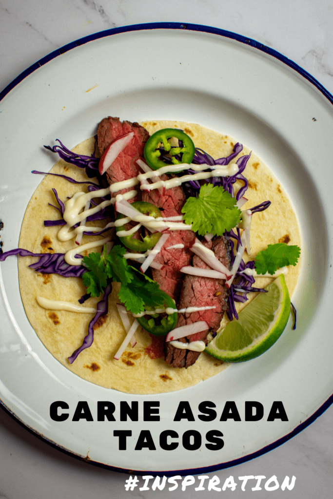 steak taco carne asada style on a plate