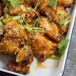 Pineapple chicken wings on a tray