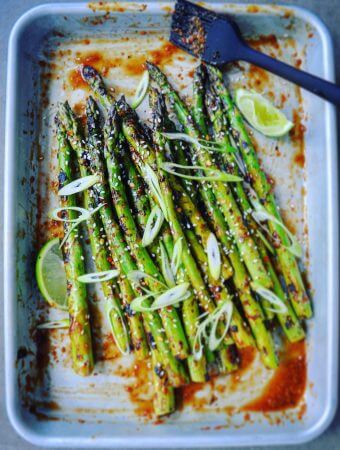 grilled asparagus, pastry brush & lime