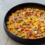 a bowl of pumpkin pork risotto