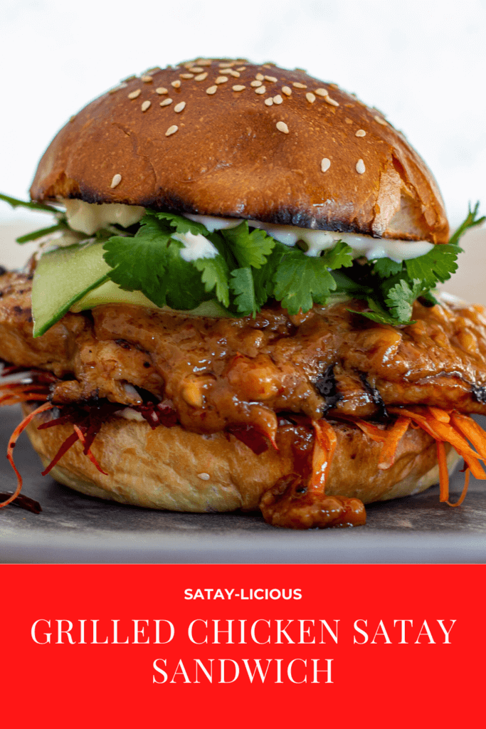 Grilled chicken satay sandwich
