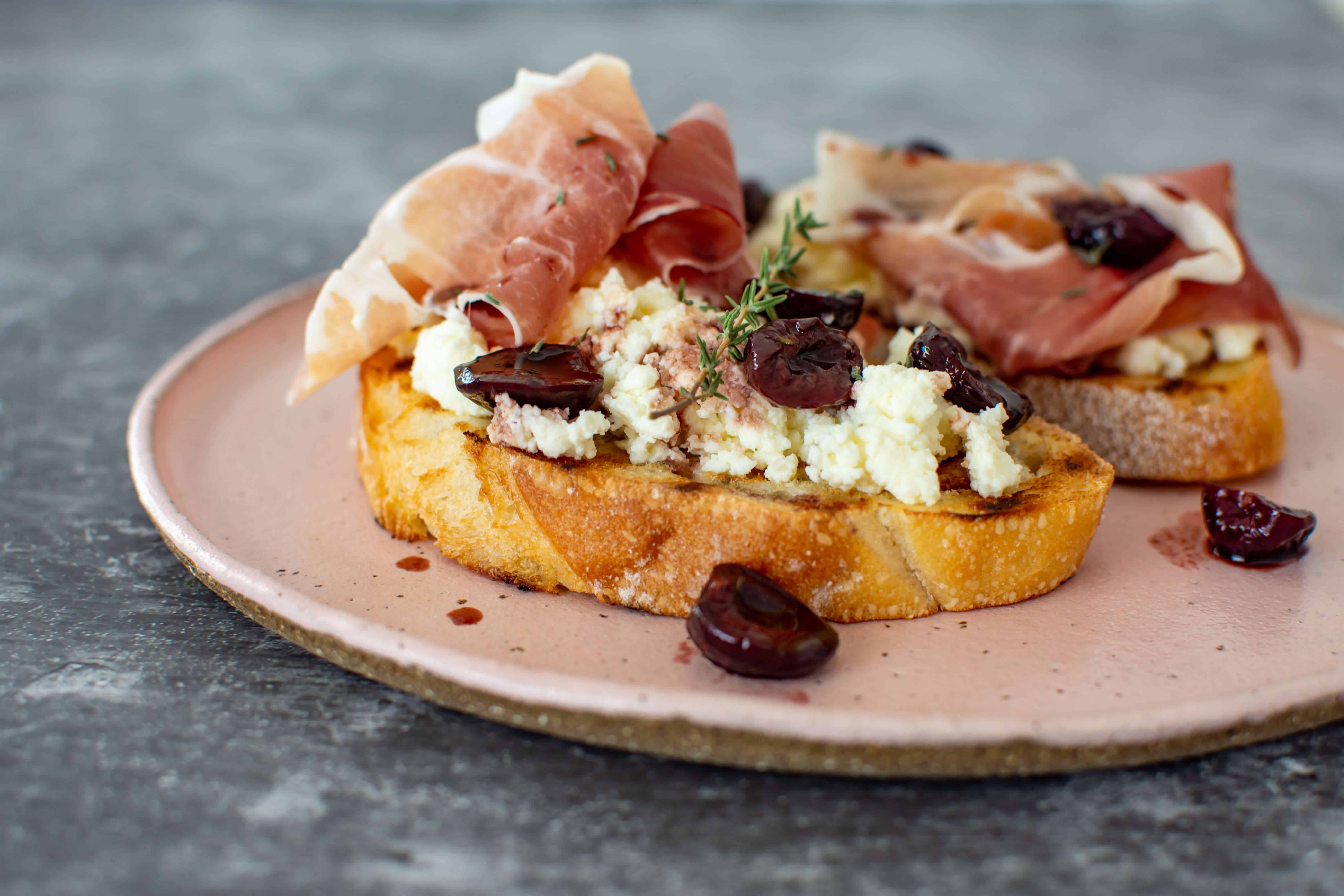 ricotta cherry toast