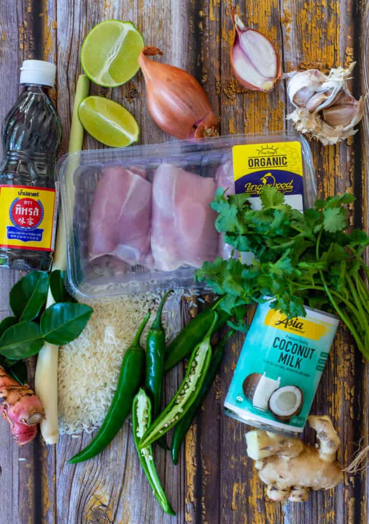 Green curry ingredients