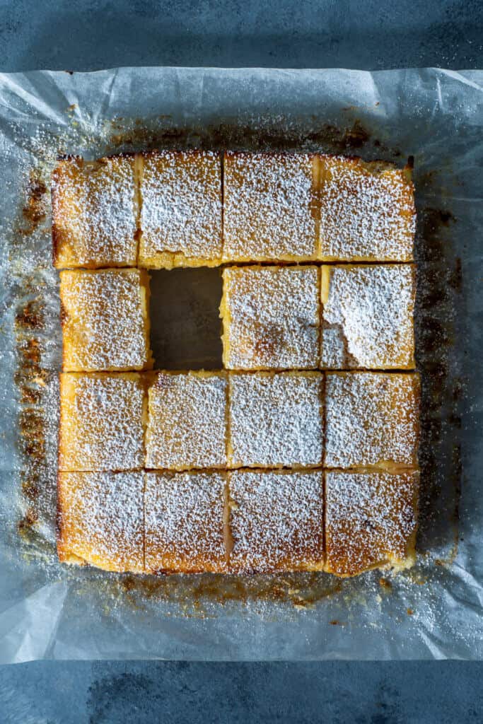 Cut lemon squares