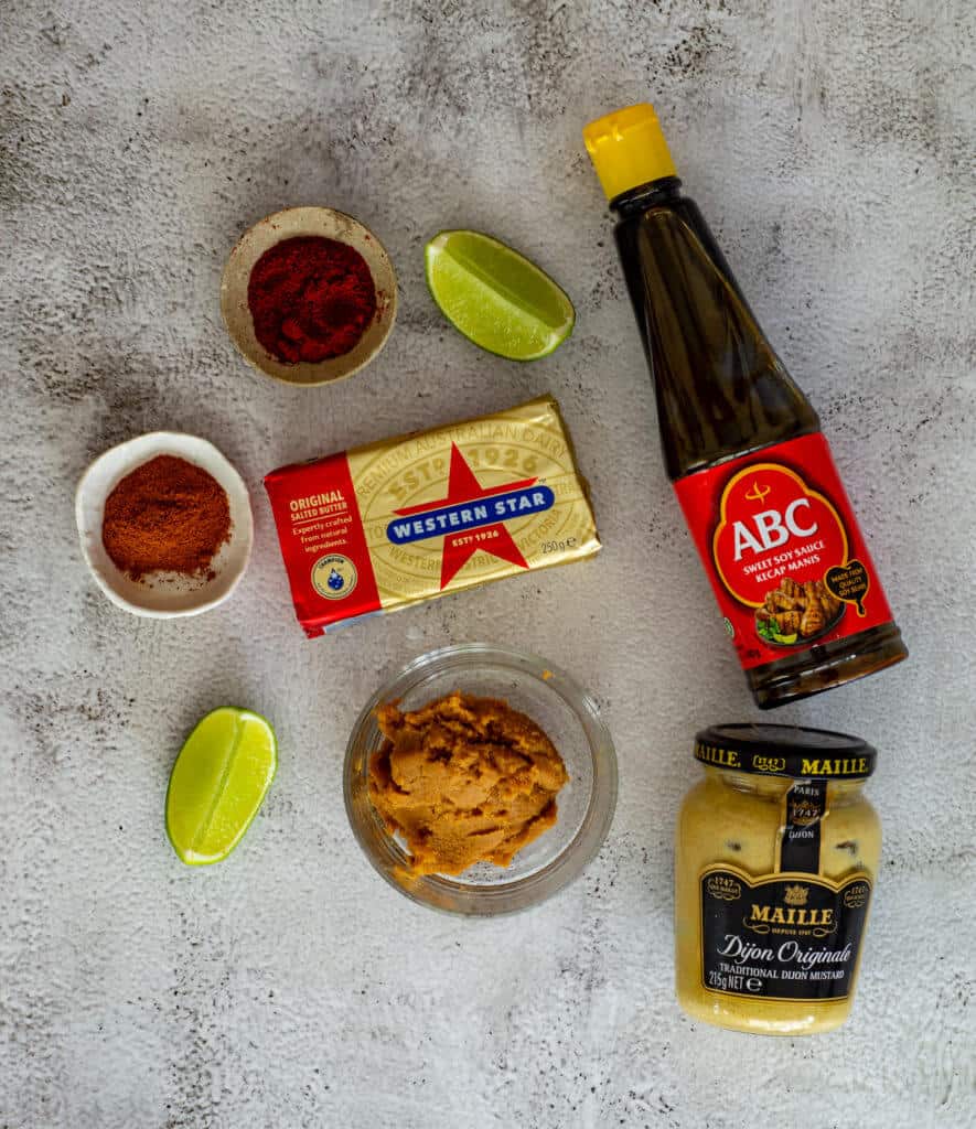 ingredients for making miso steak sauce