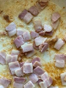 bacon rendering in frying pan