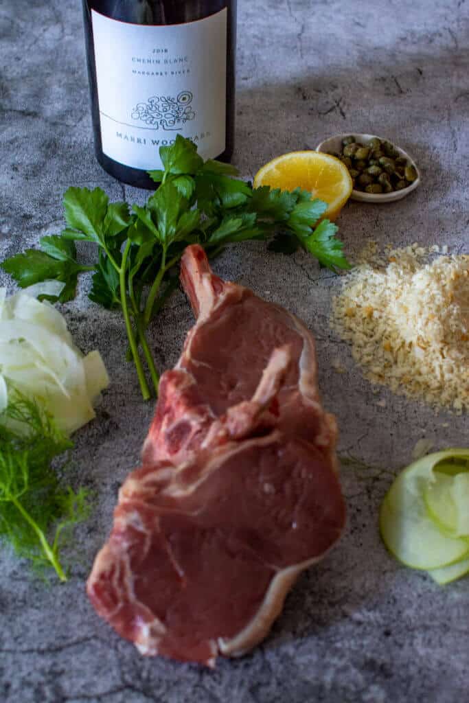 raw veal cutlet, parsley, lemon, capers & marri wood chenin blanc