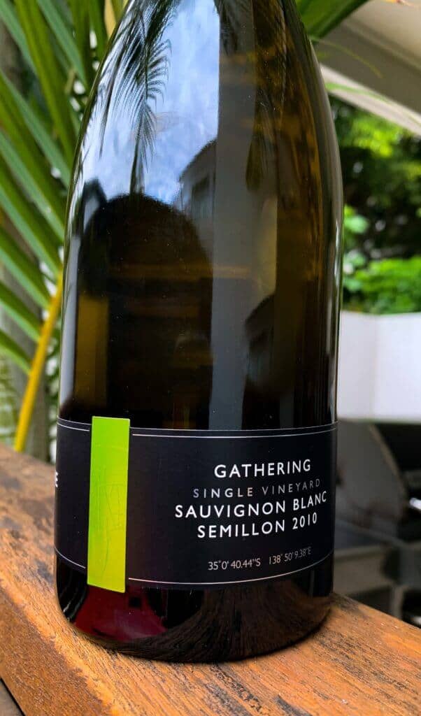 white wine on a fence