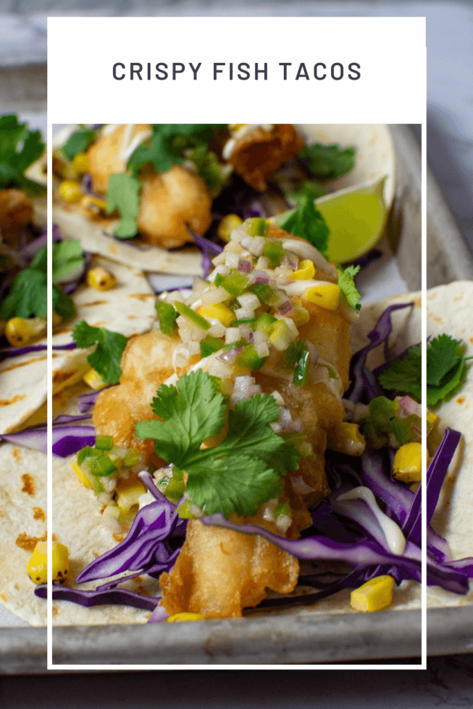 close up of crispy fish taco
