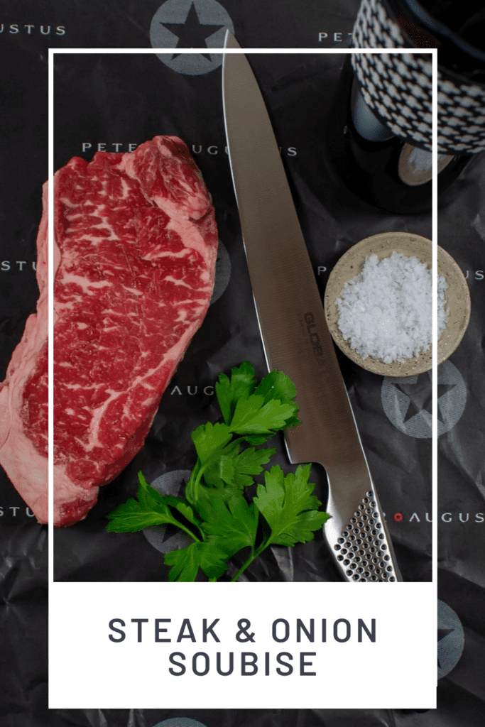 striploin steak, global chef knife & heirloom shiraz