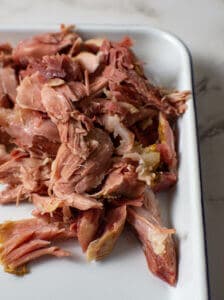 pulled ham hock meat