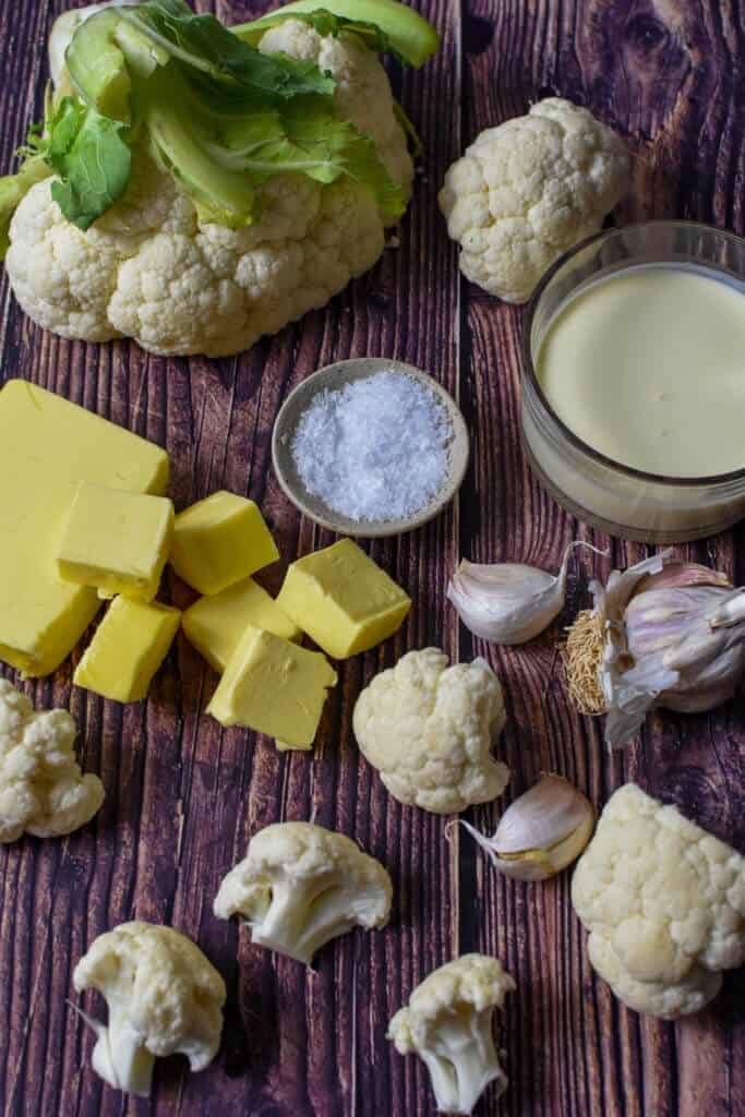 ingredients for cauliflower puree