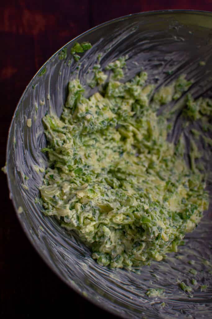 jalapeno popper stuffing in a bowl