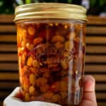 pickled raisins in a kilner jar