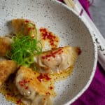 pork & prawn dumplings in a bowl