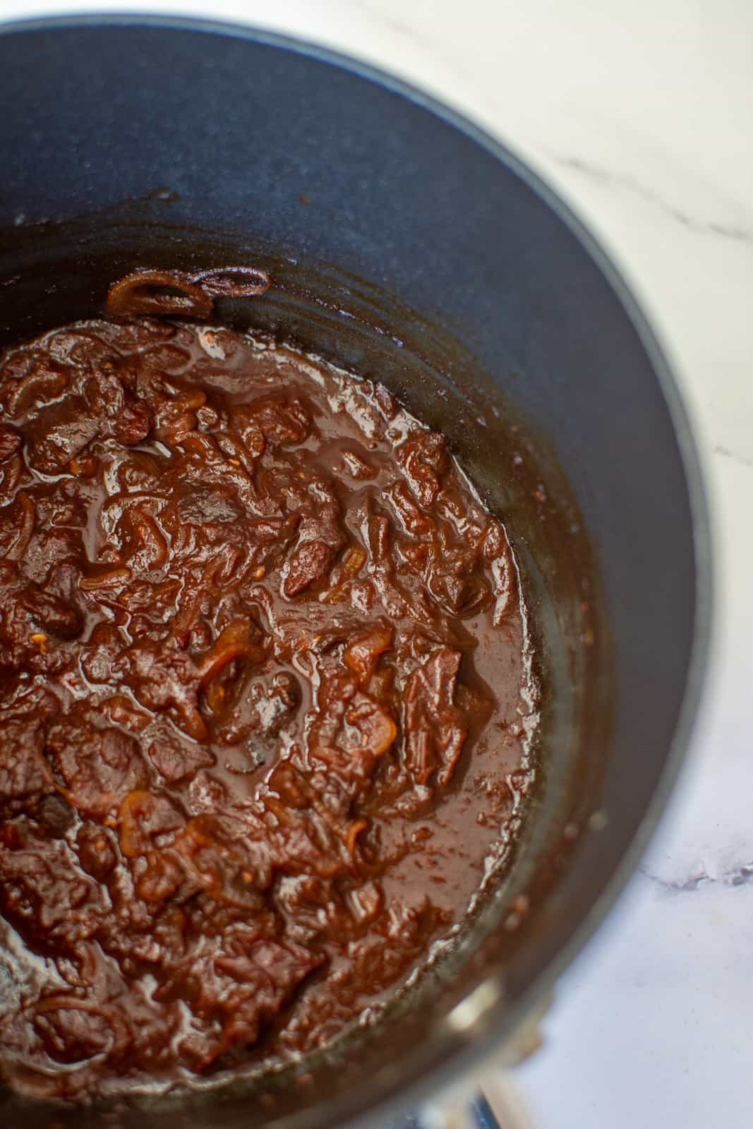 chipotle sauce in a scanpan pot