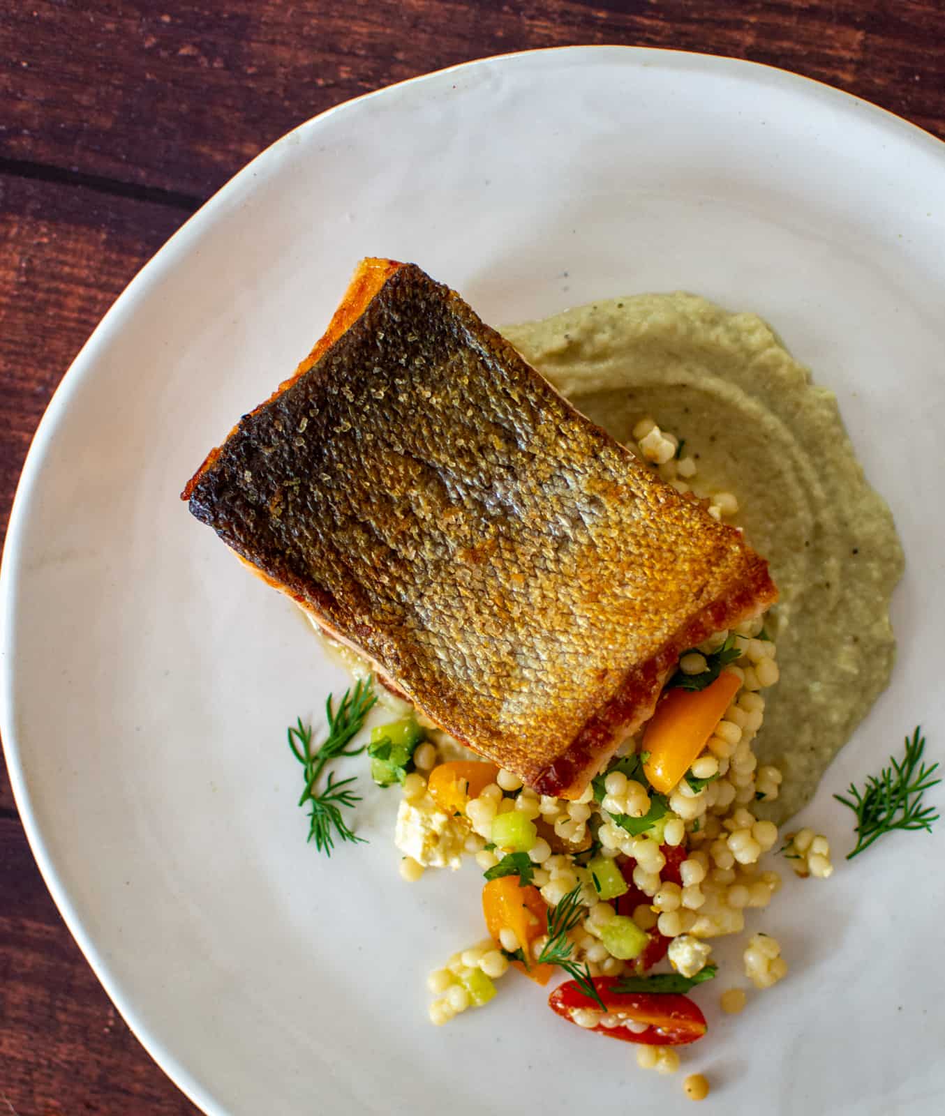 morccan salmon on a white plate