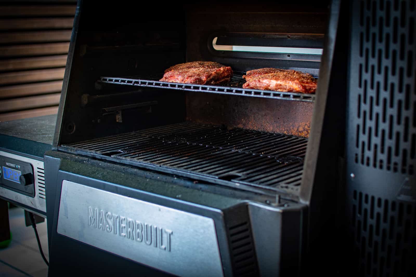 smoked beef cheeks in masterbuilt BBQ