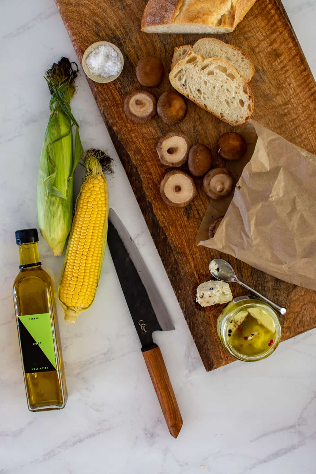 Simple, full of flavour and easy to find ingredients make up this delicious veggie toast with goat cheese, charred corn & shiitake mushrooms #crostini #bruschetta #charredcorn #grilledcorn #goatcheese #mushroomsontoast #shiitakemushrooms #mushroomtoast #veggietoast @another_food_blogger