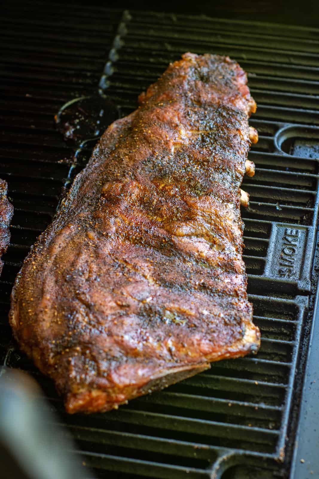 Smoked pork ribs on the BBQ